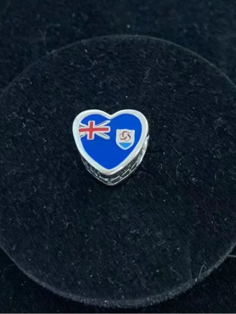 Pandora Blue Heart Flag Enamel Bead Charm